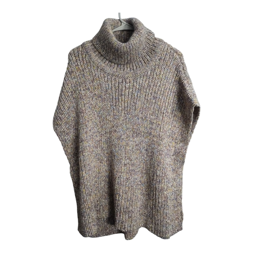LOFT Marles Pullover Turtleneck Poncho Preppy Business Boho Casual Sweater XS/S‎